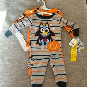 2 pair of Bluey Halloween pajamas Size 12 mo. NWT.